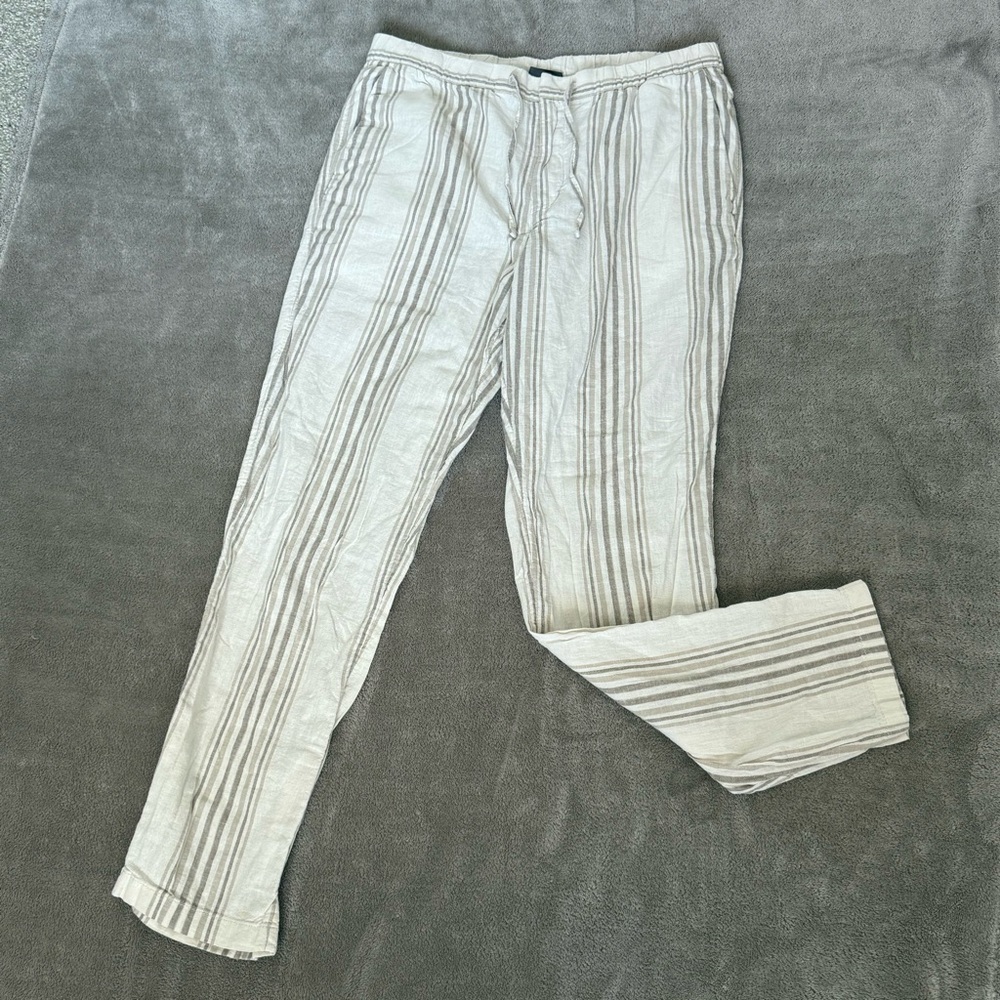 H&M Linen Cotton Blend Pants with pockets | Medium